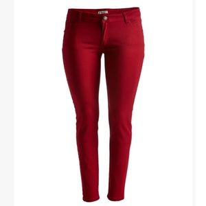 Burgundy slim pants
